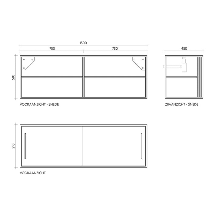 Skandinavischer Nestor Badezimmerschrank – Eiche – 150 cm