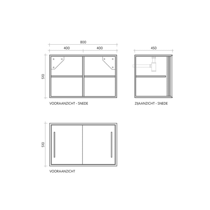 Mueble de baño escandinavo Nestor - Roble - 80 cm