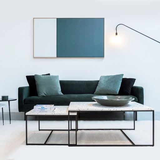 Miles Salontafel 55x55x35cm Terrazzo blad Zwart