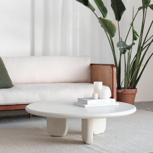 Ido salontafel met 3 rechthoekige poten Microskin beton ciré