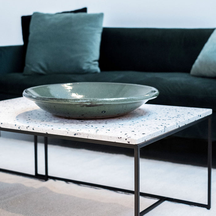 Klassieke salontafel in Wit Zwart Grijs Terrazzo Furnified