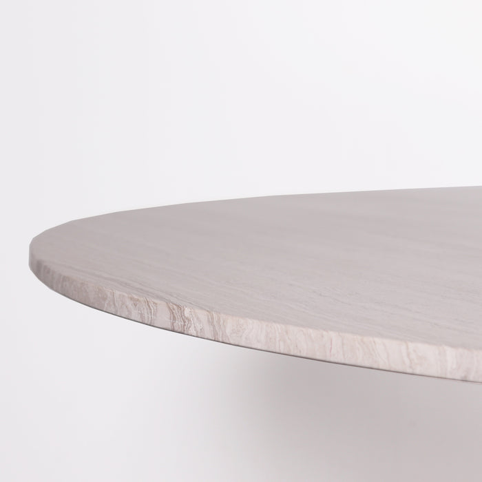 Ronde eettafel met Marmeren Blad - Beige marmer - Ø125cm