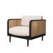Rotan Fauteuil Milan Zwart/Naturel Rotan 85cm