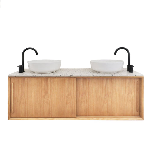 Badkamerset Nestor 150cm Terrazzo en Alexis2 Waskommen