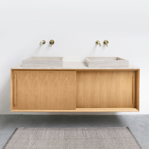 Badkamerset Nestor in Eik met Beige Marmer 