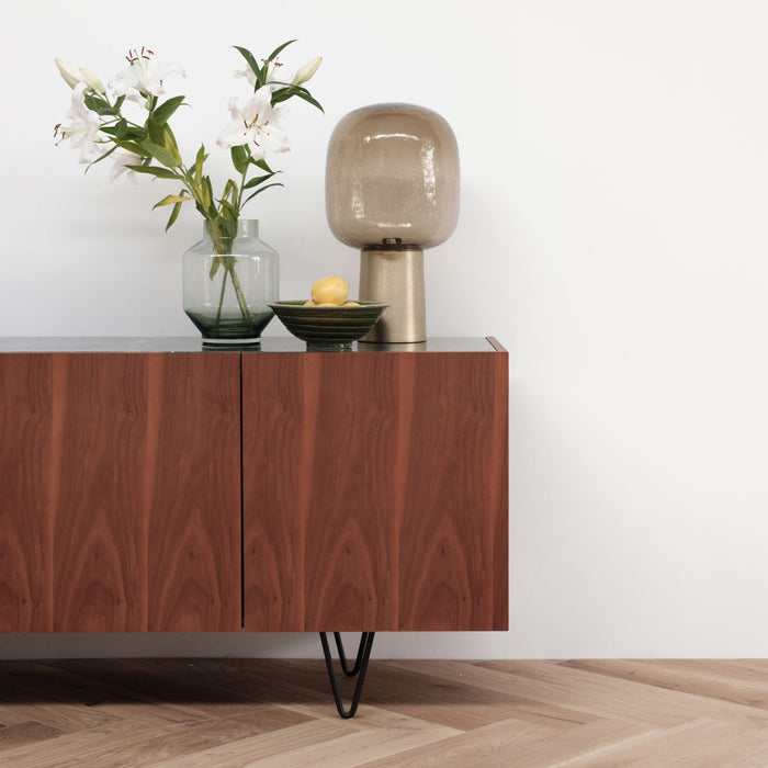 Pisa dressoir Furnified groen marmer walnoot