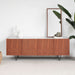 Dressoir in walnoot met wit marmeren blad
