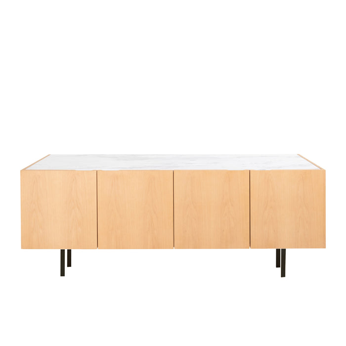 Dressoir met Marmer - Pisa - Eik/Wit Marmer - 200cm