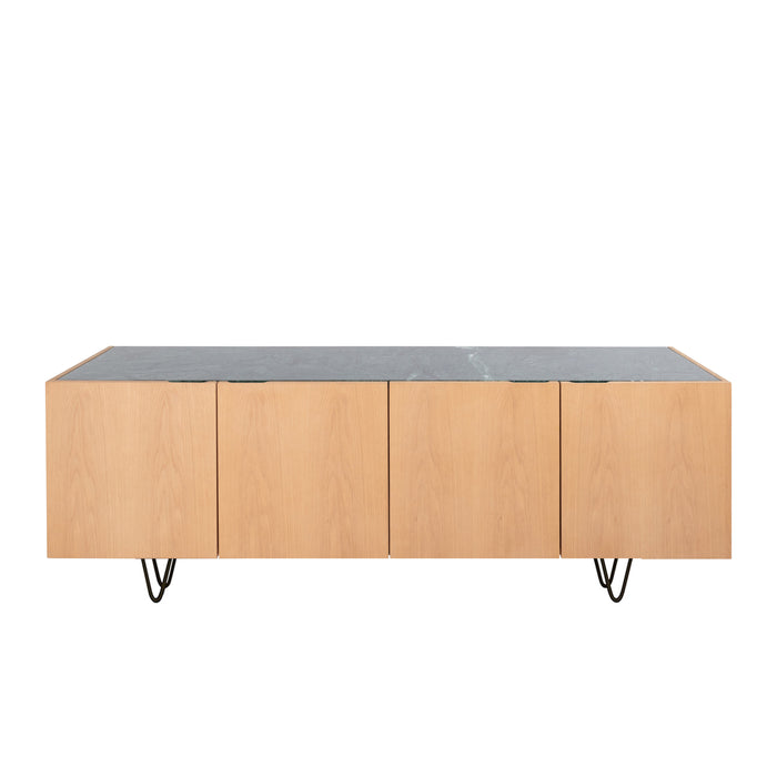 Dressoir met Marmer - Pisa - Eik/Groen Marmer - 200cm