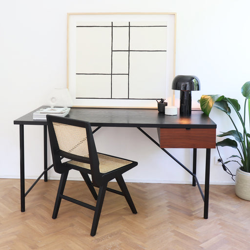 Zwart Bureau met lade in walnoot Philip Zwart/Walnoot