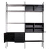 Zwarte wall unit 186x230cm