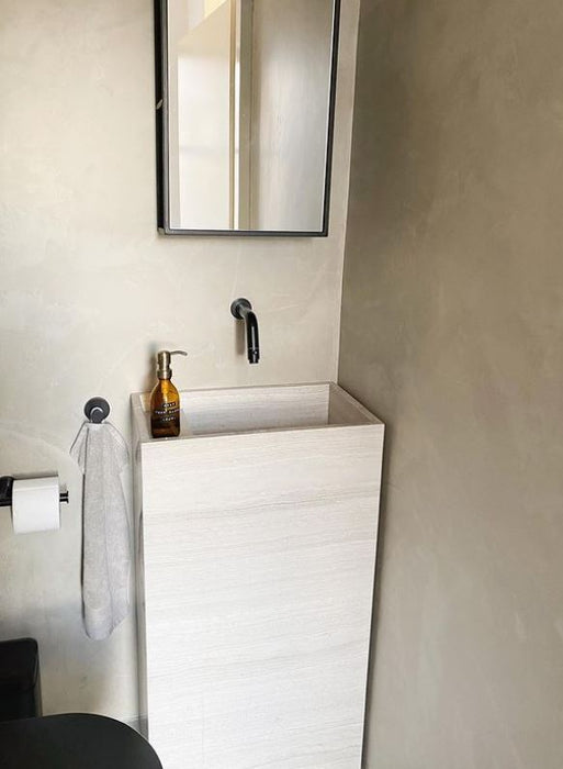 Beige marmeren handenwasser fontein Furnified