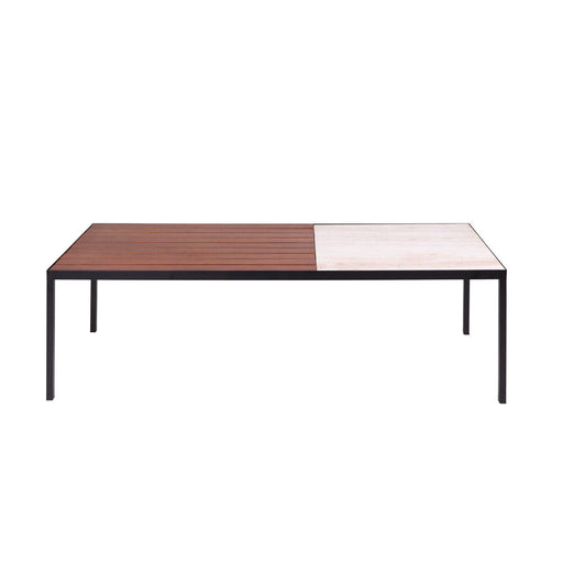 Bench beige marmer teak hout