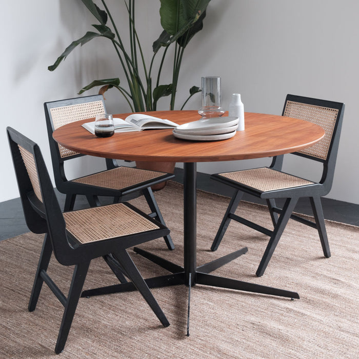 Eettafel walnoot rond Furnified