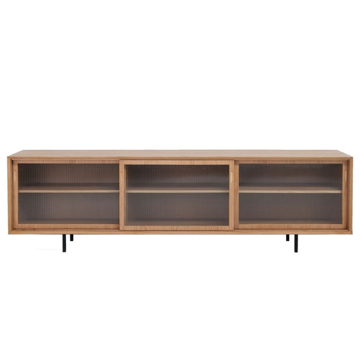 dressoir sanchez met glazen deuren en eik materiaal